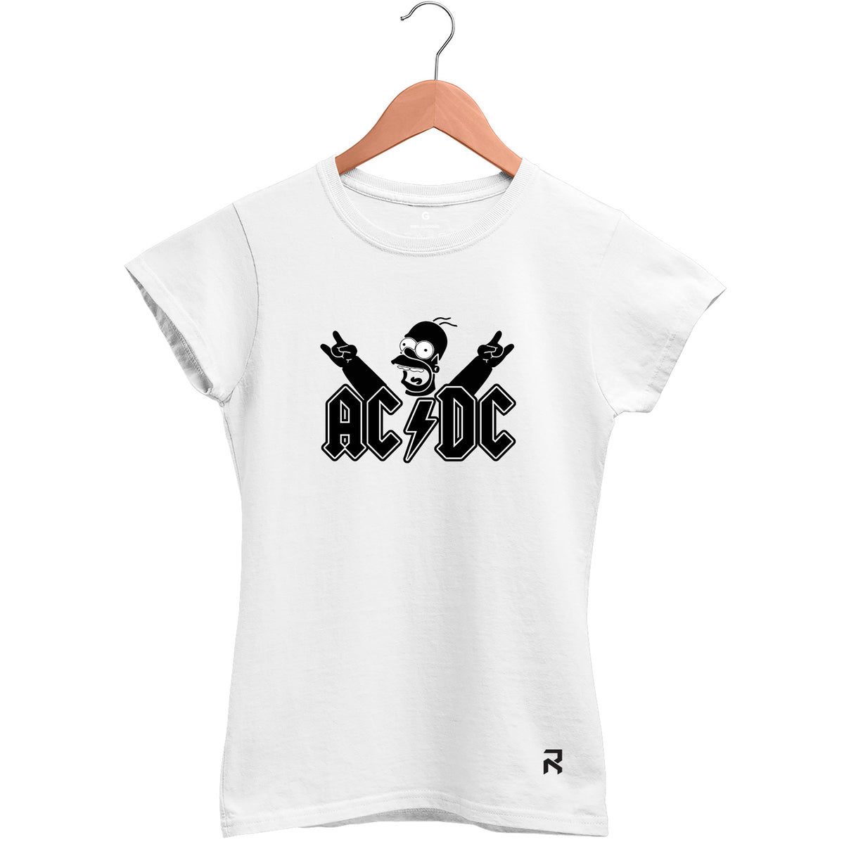 Camiseta Baby Look Feminina ACDC Homer