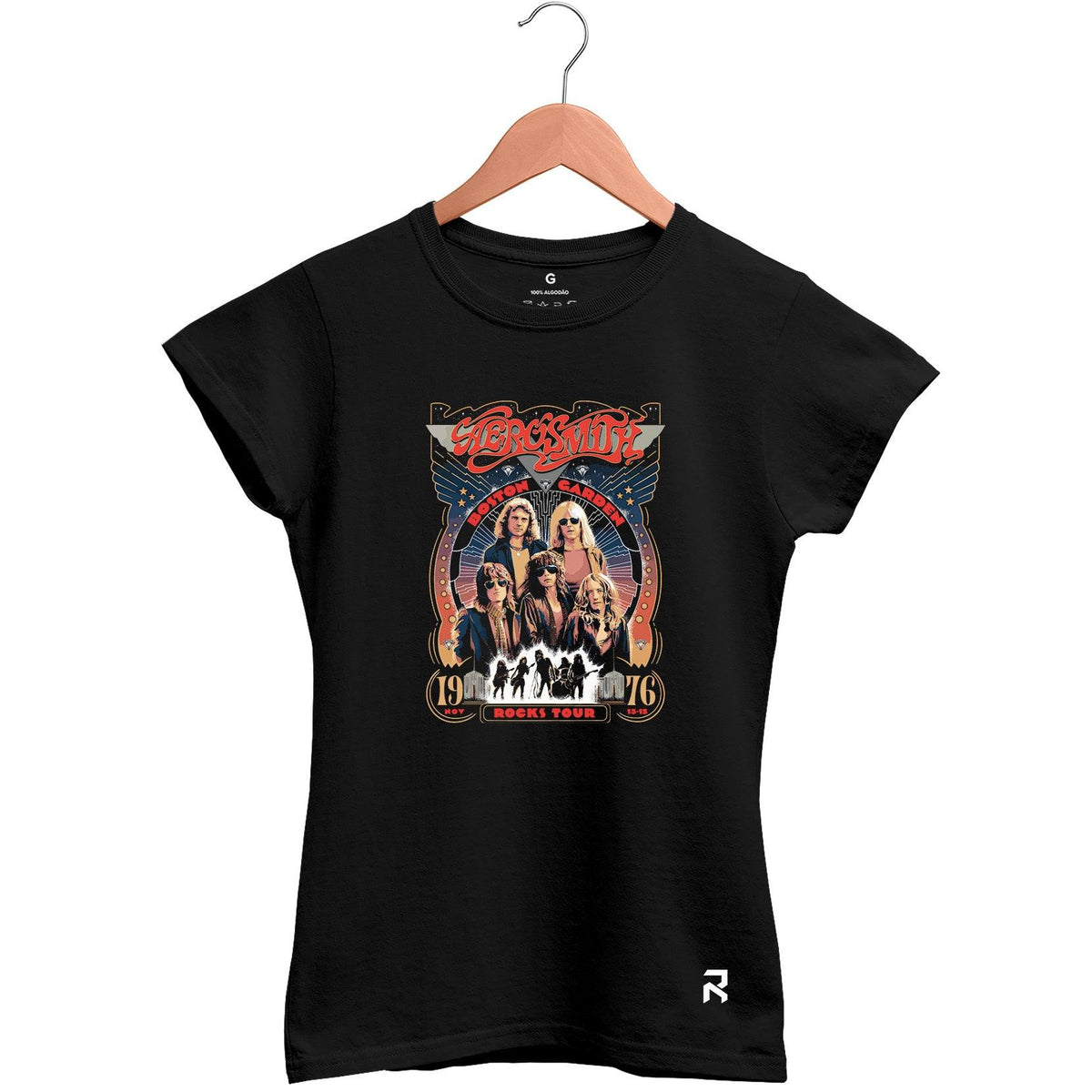 Camiseta Baby Look Feminina Rocks Tour Aerosmith