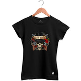 Camiseta Baby Look Feminina Guns N'Roses Flower