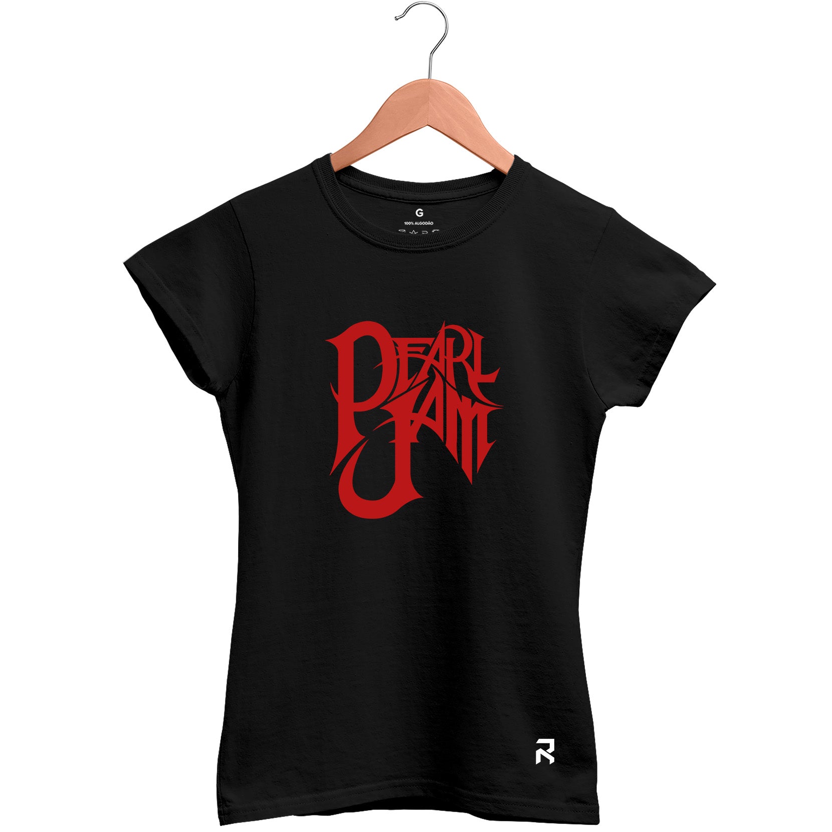 Camiseta Baby Look Feminina Lettering Pearl Jam