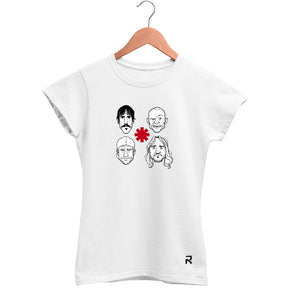 Camiseta Baby Look Feminina Rostos Red Hot Chili Peppers