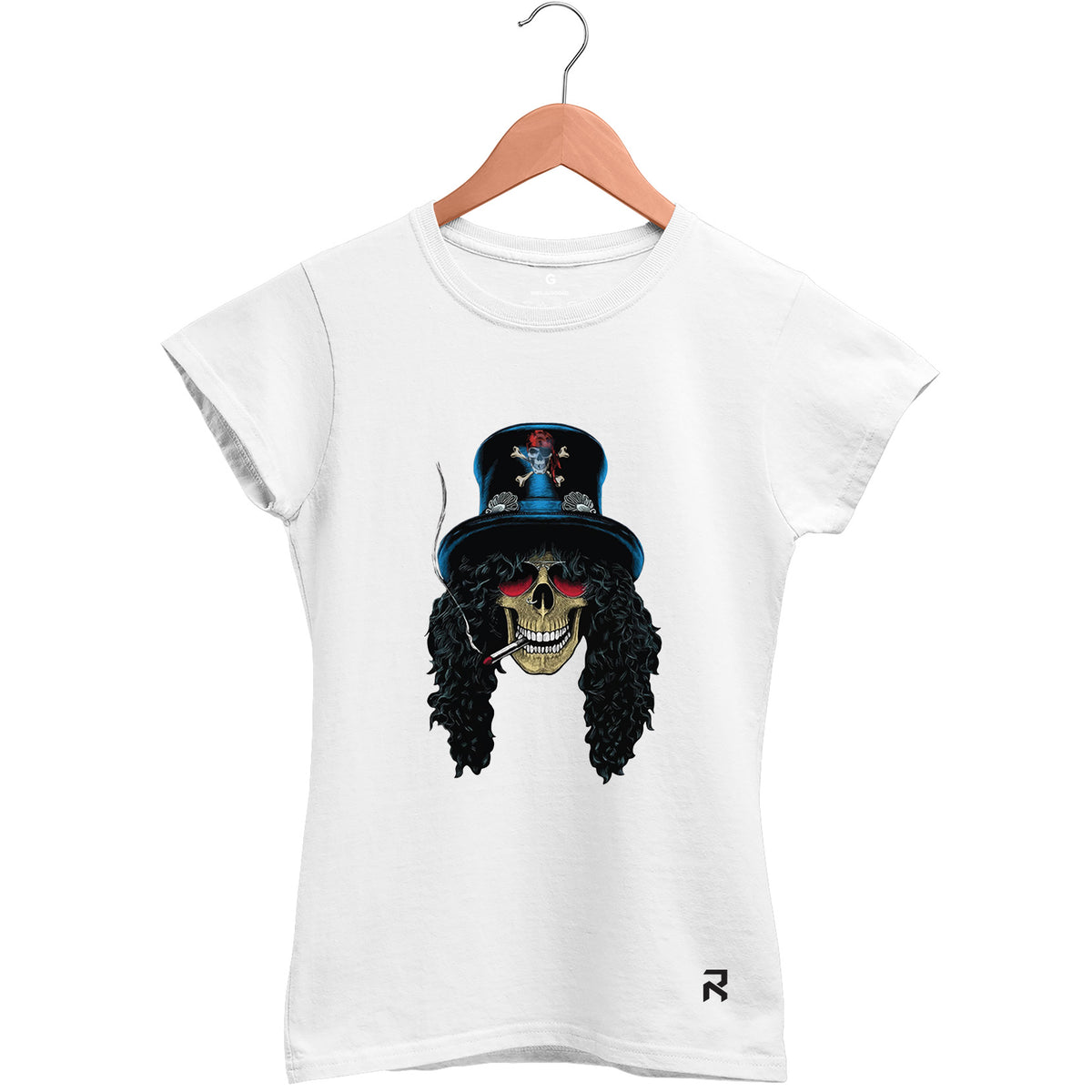 Camiseta Baby Look Feminina Caveira Slash