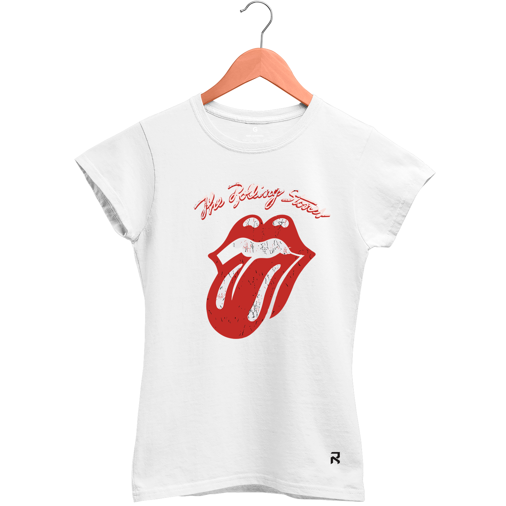 Camiseta Baby Look Feminina The Rolling Stones - Clube Rock - P - Branca -