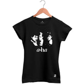 Camiseta Baby Look Feminina A-ha rostos