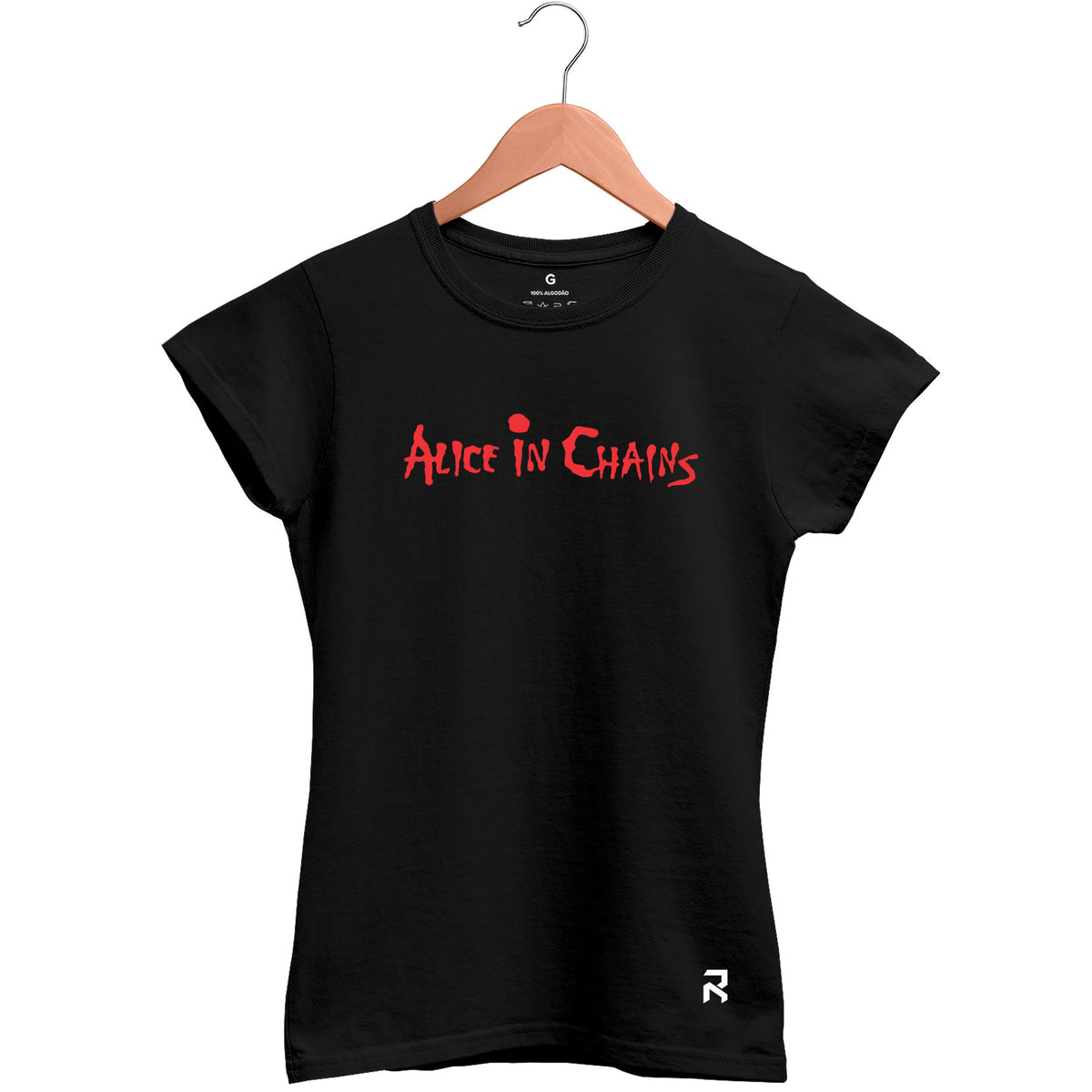 Camiseta Baby Look Feminina Logo Alice In Chains