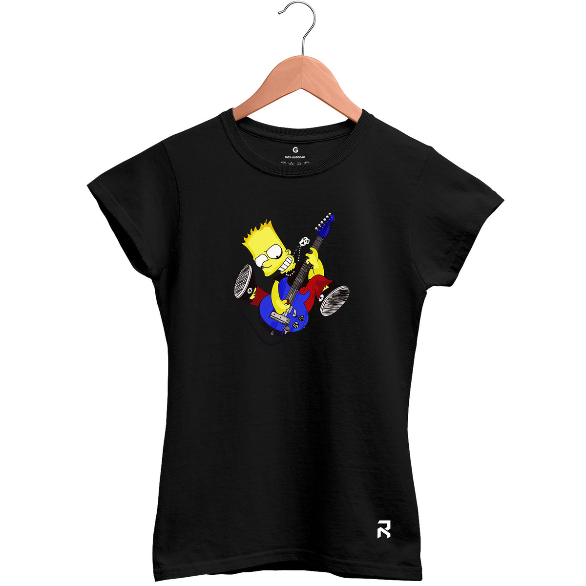 Camiseta Baby Look Feminina Bart Guitar