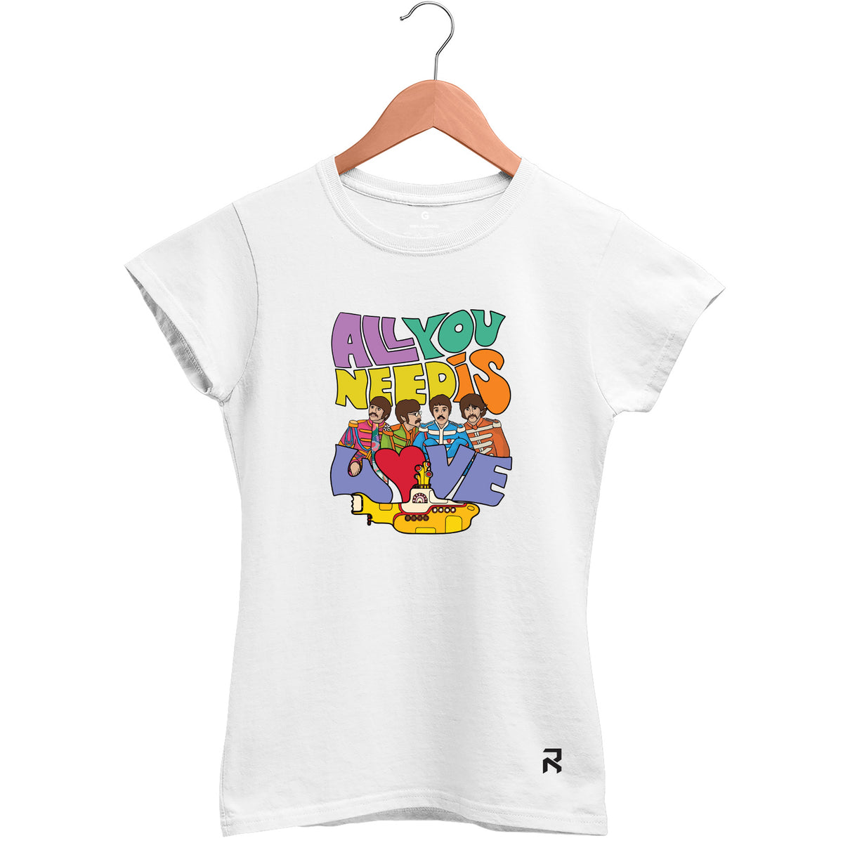 Camiseta Baby Look Feminina Beatles - Love