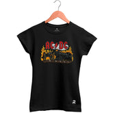 Camiseta Baby Look Feminina ACDC Train - Clube Rock - P - Preta -