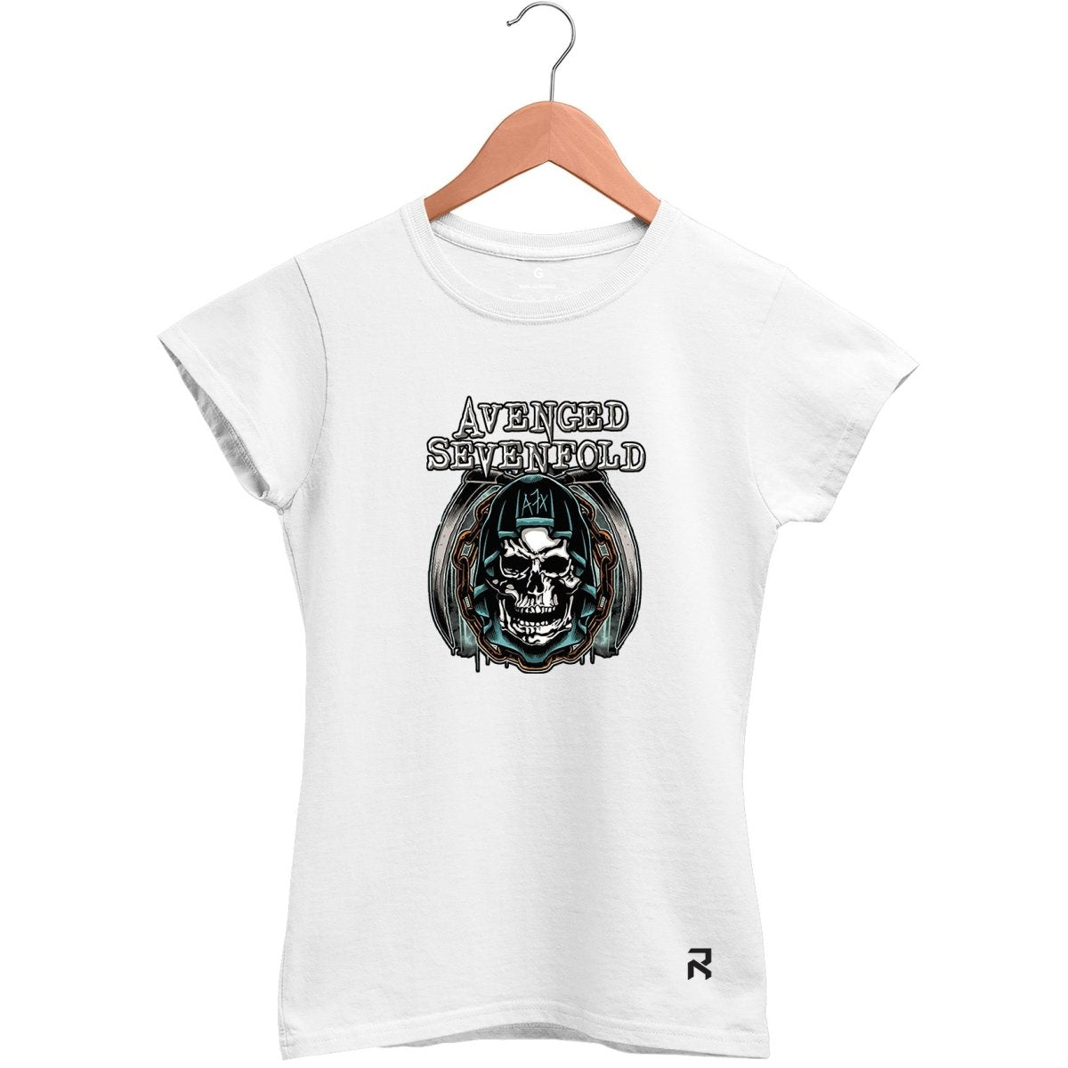 Camiseta Baby Look Feminina Avenged A7X - Clube Rock - P - Branca - 