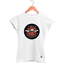 Camiseta Baby Look Feminina Avenged Caveira - Clube Rock - P - Branca - 