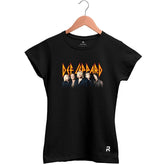 Camiseta Baby Look Feminina Def Leppard Banda - Clube Rock - P - Preta - 