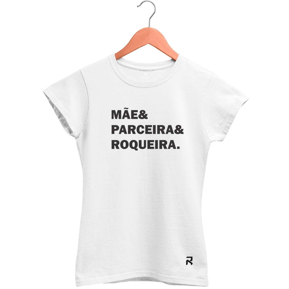 Camiseta Baby Look Feminina Mae Parceira - Clube Rock - P - Branca -