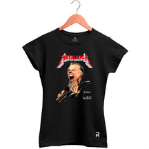 Camiseta Baby Look Feminina Metallica James - Clube Rock - P - Preta -