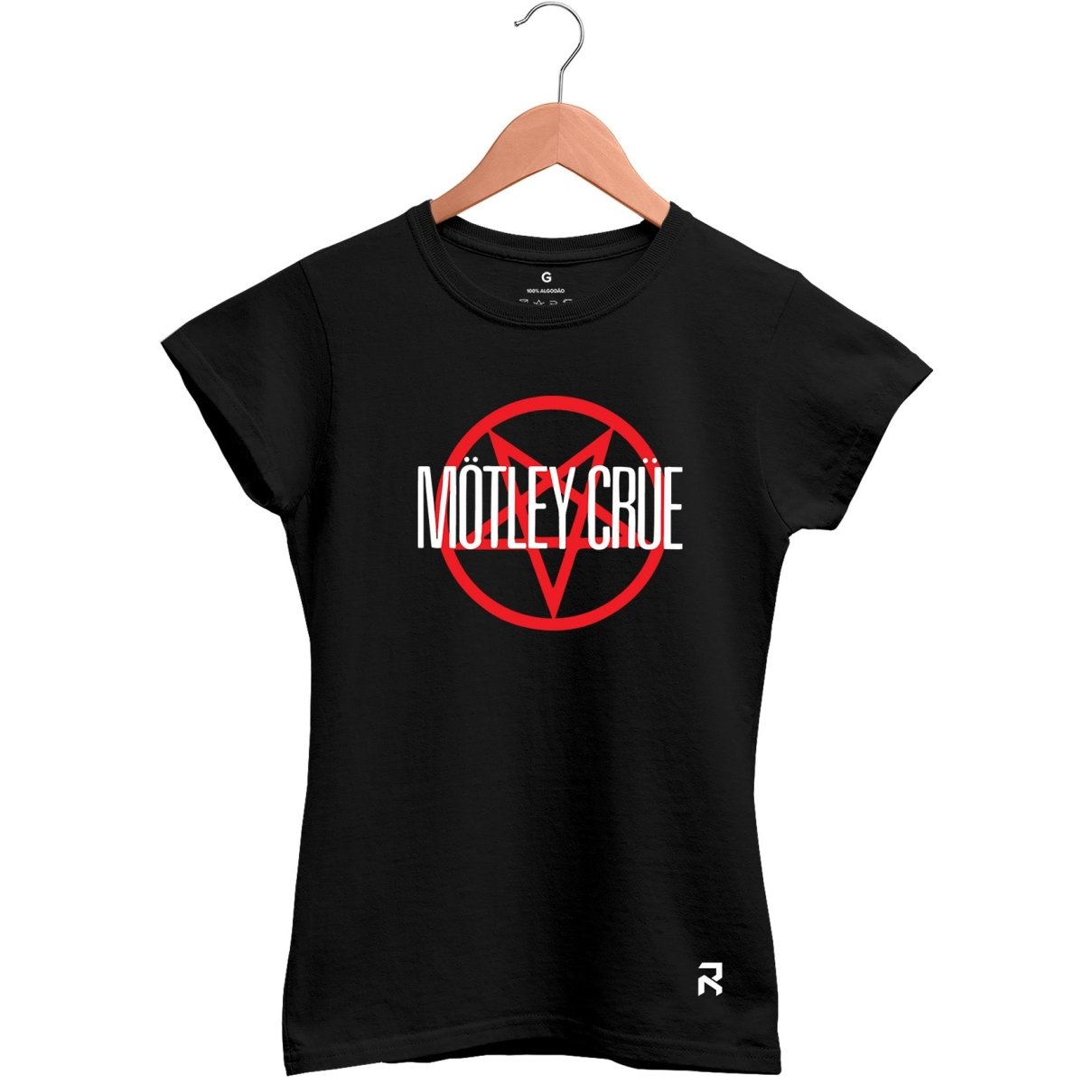 Camiseta Baby Look Feminina Motley Crue - Clube Rock - P - Preta - 