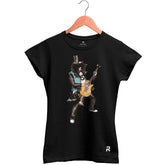 Camiseta Baby Look Feminina Slash - Clube Rock - P - Preta -