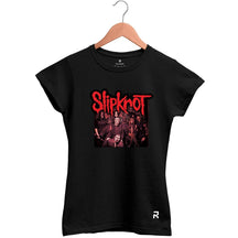 Camiseta Baby Look Feminina Slipknot vermelha - Clube Rock - P - Preta - 