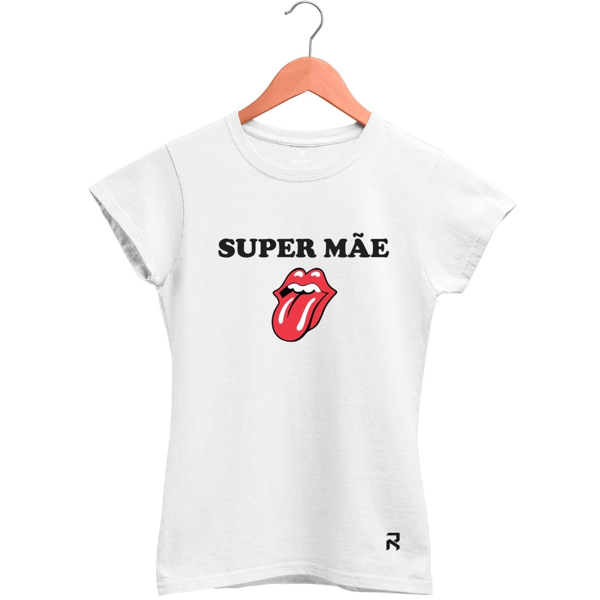 Camiseta Baby Look Feminina Super Mae - Clube Rock - P - Branca -