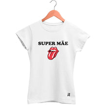 Camiseta Baby Look Feminina Super Mae - Clube Rock - P - Branca -