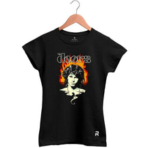 Camiseta Baby Look Feminina the doors Fire - Clube Rock - P - Preta - 