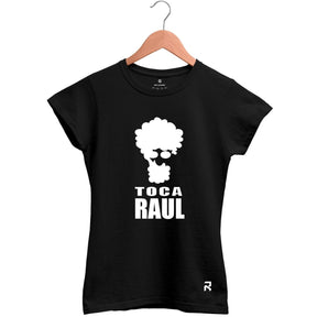 Camiseta Baby Look Feminina Toca Raul - Clube Rock - P - Preta - 