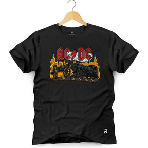 Camiseta Masculina ACDC Train - Clube Rock - P - Preta -