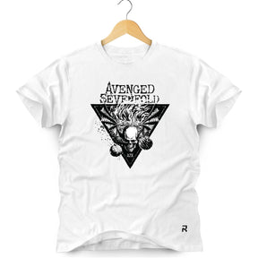 Camiseta Masculina Avenged Triângulo - Clube Rock - P - Branca - 