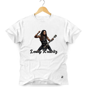 Camiseta Masculina Lenny Kravitz - Les Paul - Clube Rock - P - Branca - 