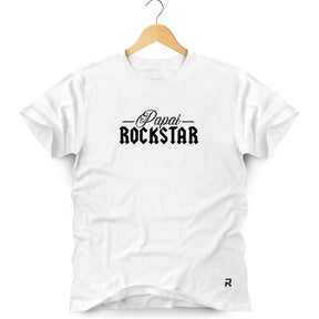 Camiseta Masculina Papai Rockstar - Clube Rock - P - Branca - 