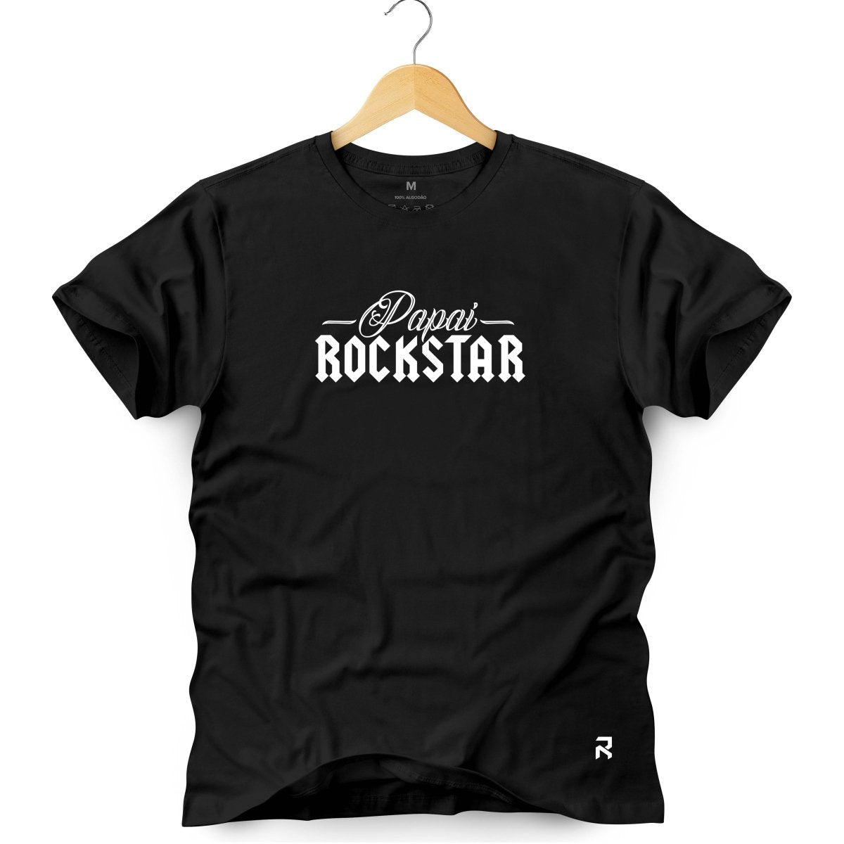 Camiseta Masculina Papai Rockstar - Clube Rock - P - Preta - 