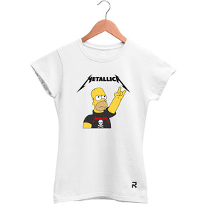 Camiseta Baby Look Feminina Metallica Homer