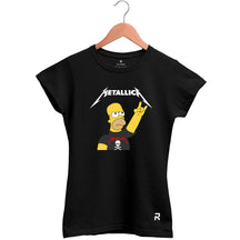 Camiseta Baby Look Feminina Metallica Homer