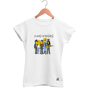 Camiseta Baby Look Feminina Simpsons Guns