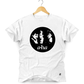 Camiseta Masculina A-ha rostos - Clube Rock - P - Branca -