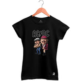 Camiseta Baby Look Feminina ACDC Anime - Clube Rock - P - Preta -