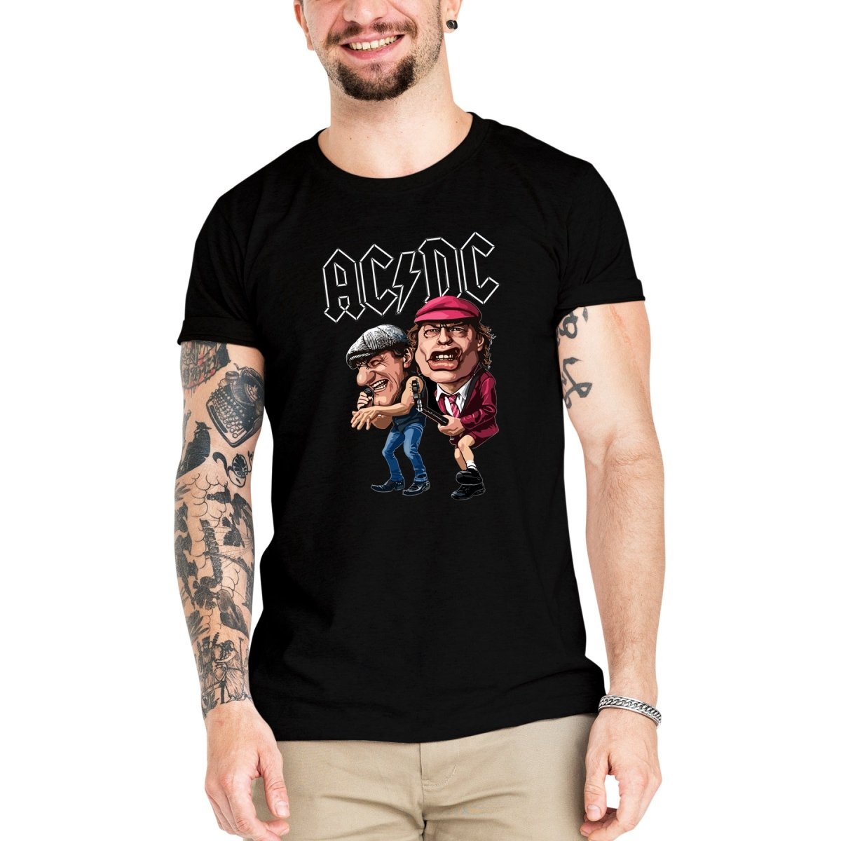 Camiseta Masculina ACDC Anime - Clube Rock - P - Preta -