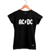 Camiseta Baby Look Feminina ACDC Raiz - Clube Rock - P - Preta -