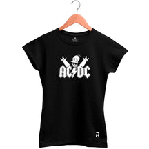 Camiseta Baby Look Feminina ACDC Homer - Clube Rock - P - Preta -