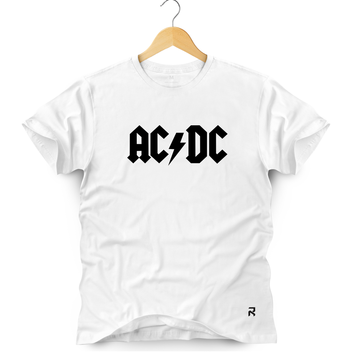 Camiseta Masculina ACDC Raiz - Clube Rock - P-MASC-004-BC - P - Branca -