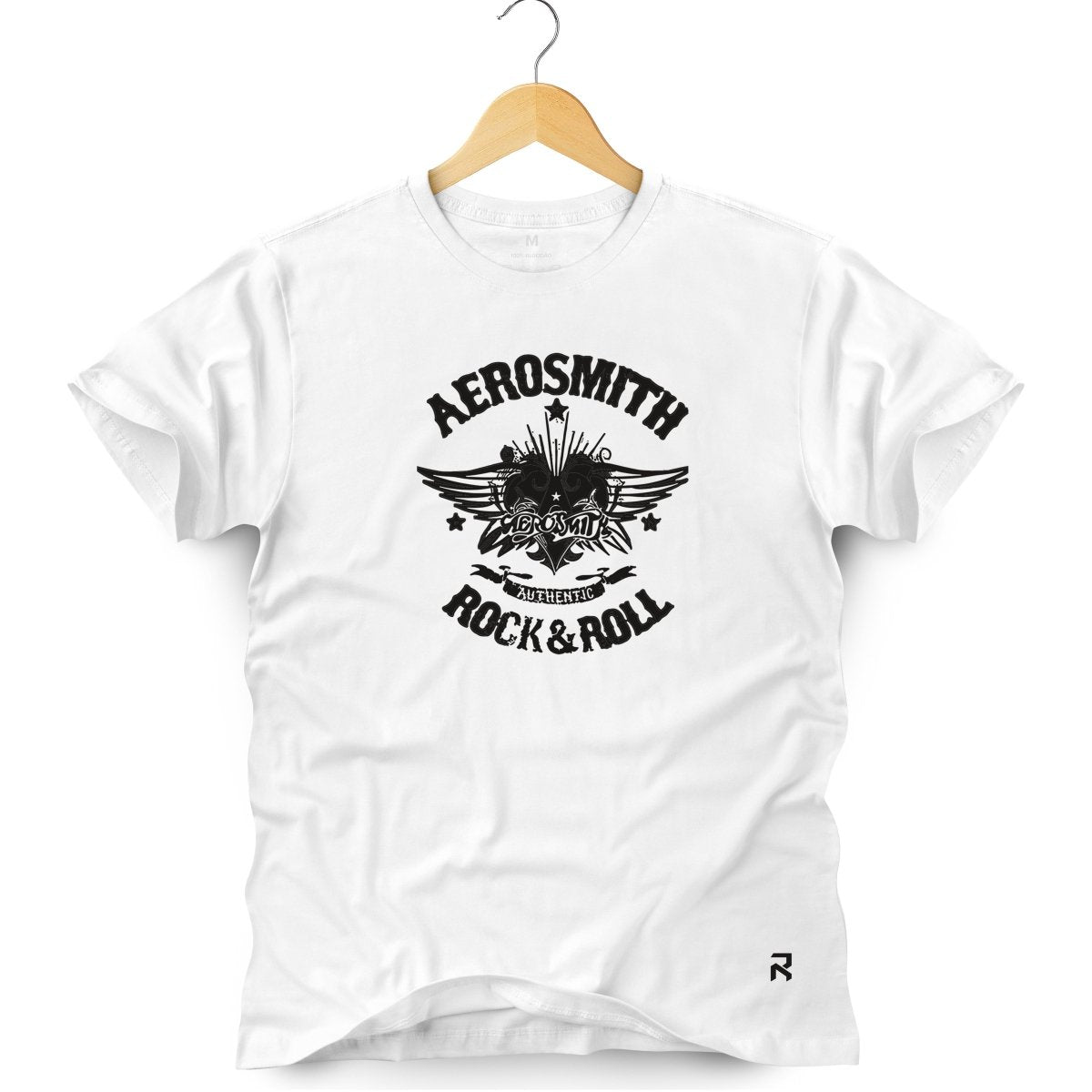 Camiseta Masculina AeroSmith Rock & Roll - Clube Rock - P-MASC-006-BC - P - Branca -