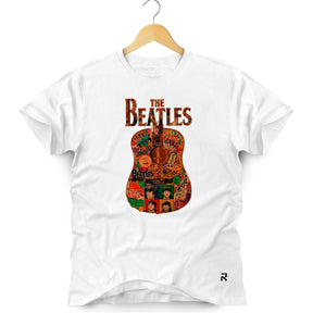 Camiseta Masculina The Beatles Violão - Clube Rock - P - Branca -