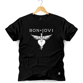 Camiseta Masculina Bon Jovi - Clube Rock - P-MASC-012-PT - P - Preta -