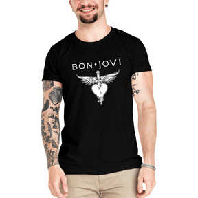 Camiseta Masculina Bon Jovi - Clube Rock - P-MASC-013-BC - P - Branca -