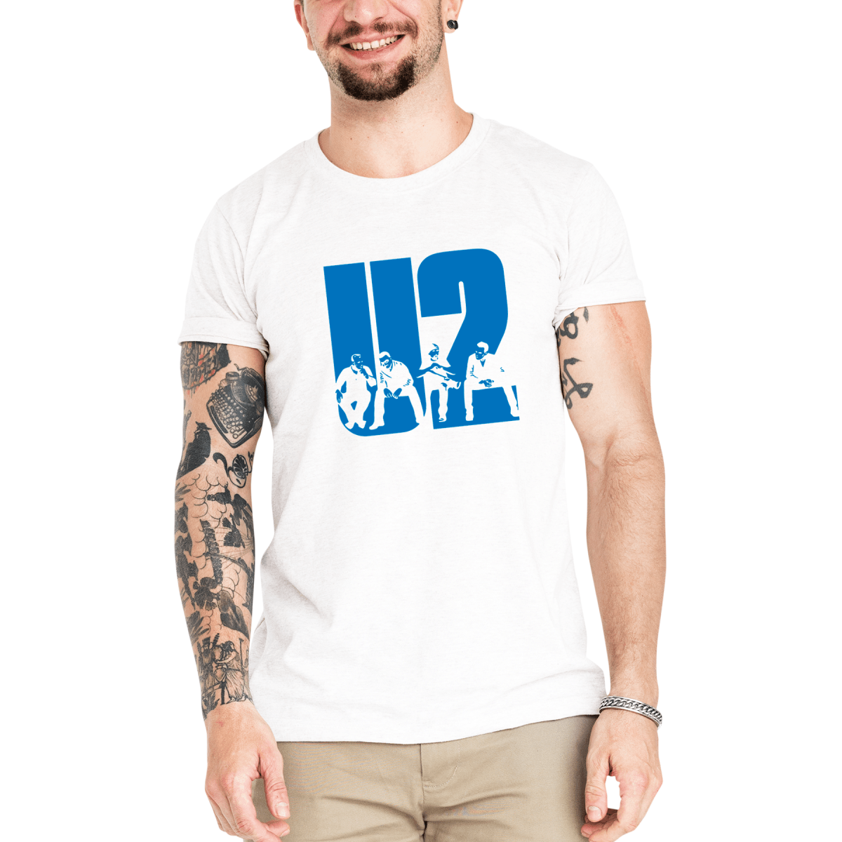 Camiseta Masculina U2 - Clube Rock - P-MASC-090-BC - P - Branca -