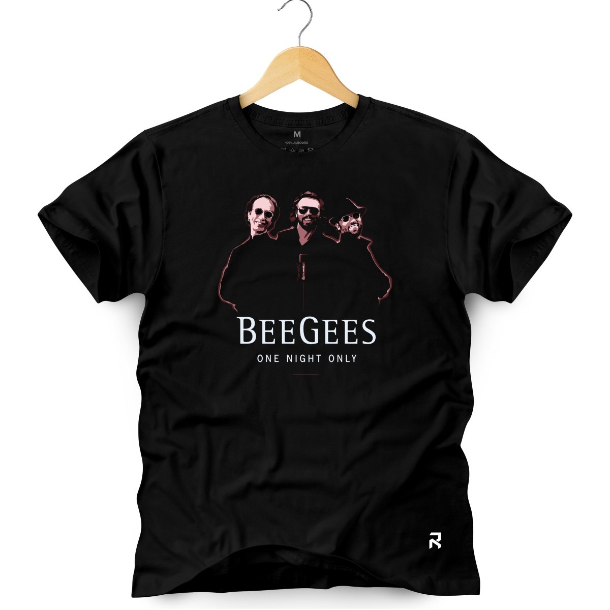 Camiseta Masculina Bee Gees Only - Clube Rock - P - Preta -