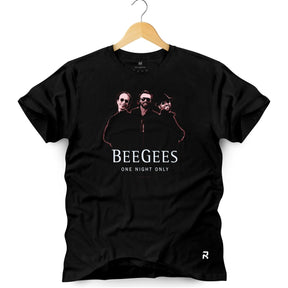 Camiseta Masculina Bee Gees Only - Clube Rock - P - Preta -