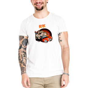 Camiseta Masculina ACDC Carro - Clube Rock - P-MASC-008-BC - P - Branca -