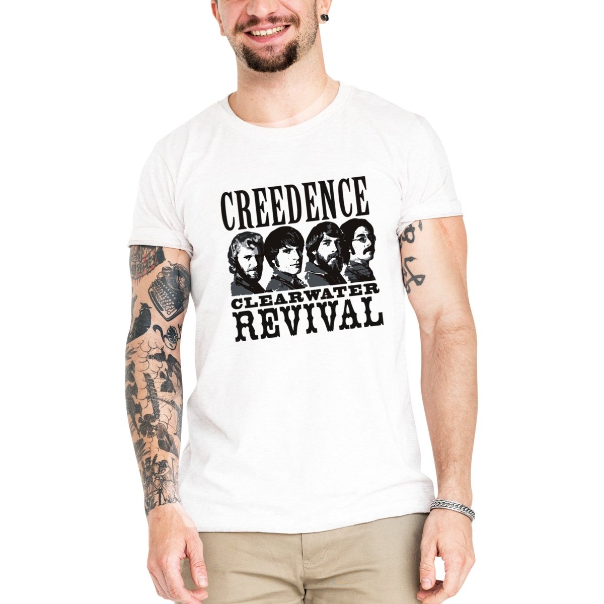 Camiseta Masculina Creedence - Clube Rock - P - Branca -