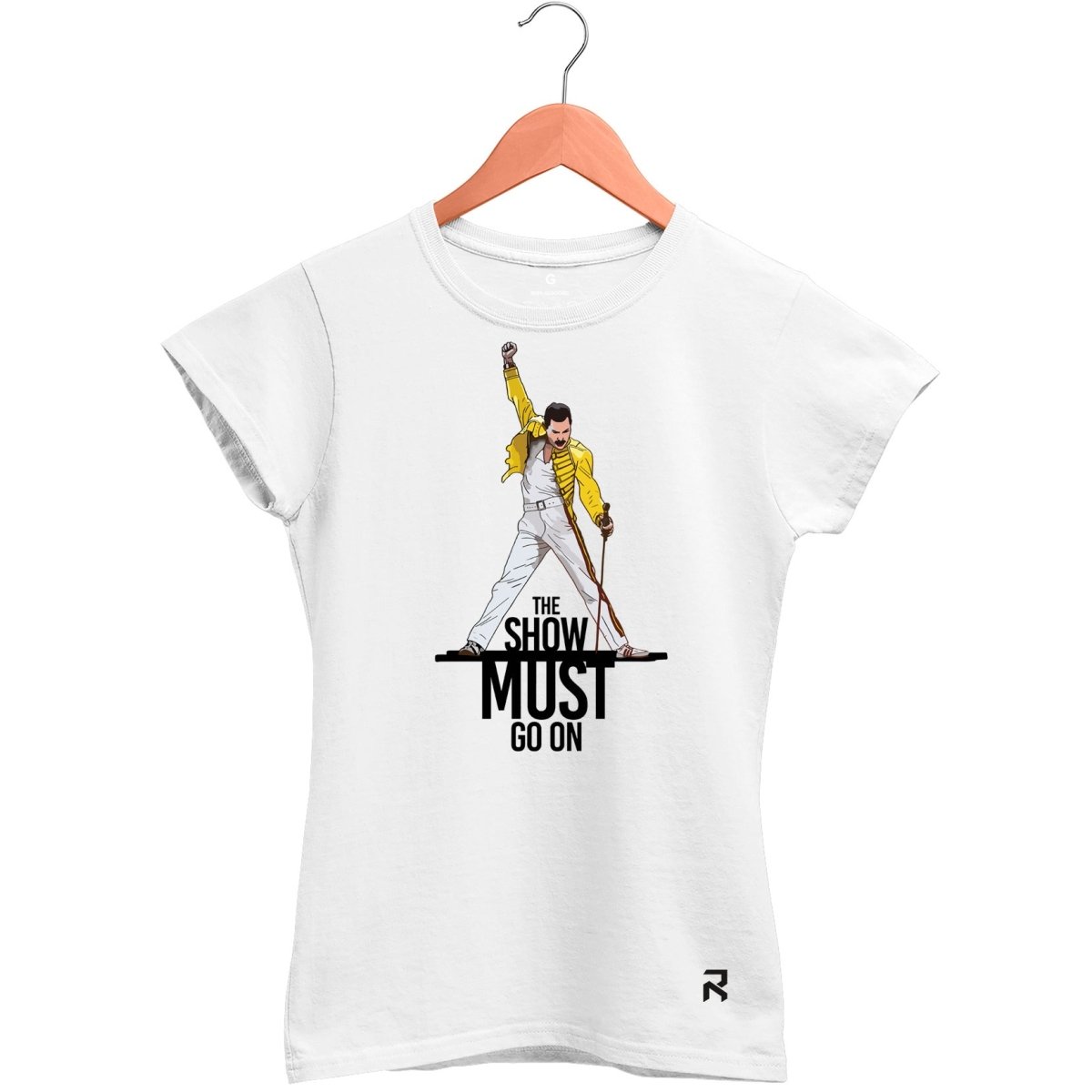 Camiseta Baby Look Feminina Freddie Mercury Must - Clube Rock - P - Branca -