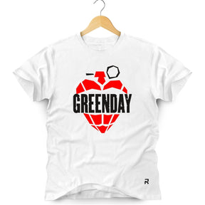 Camiseta Masculina Green Day - Clube Rock - P - Branca -