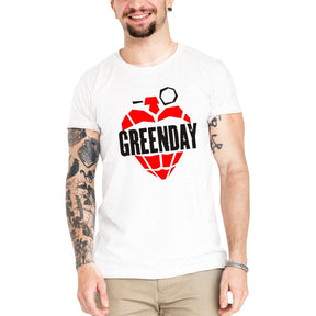 Camiseta Masculina Green Day - Clube Rock - P - Branca -